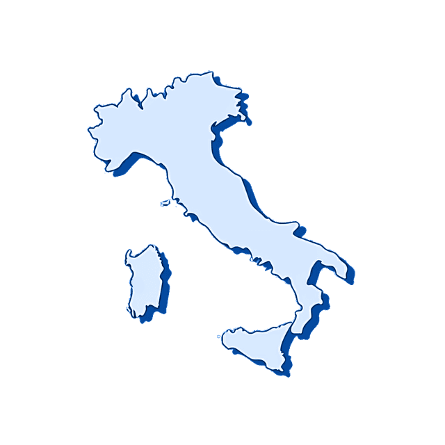 Una cartina dell'Italia